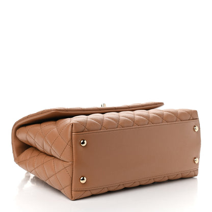 Chanel Caviar Quilted Small Coco Handle Flap Brown 5 of 19