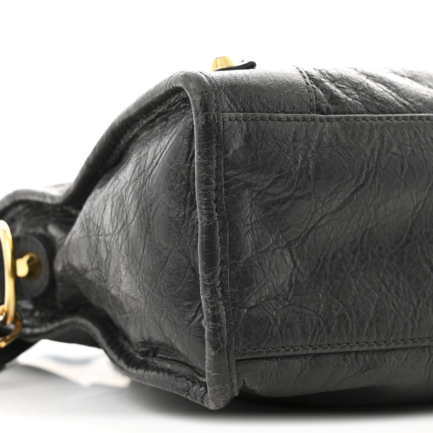 Agneau Classic Gold Hardware S City Gris Fossile