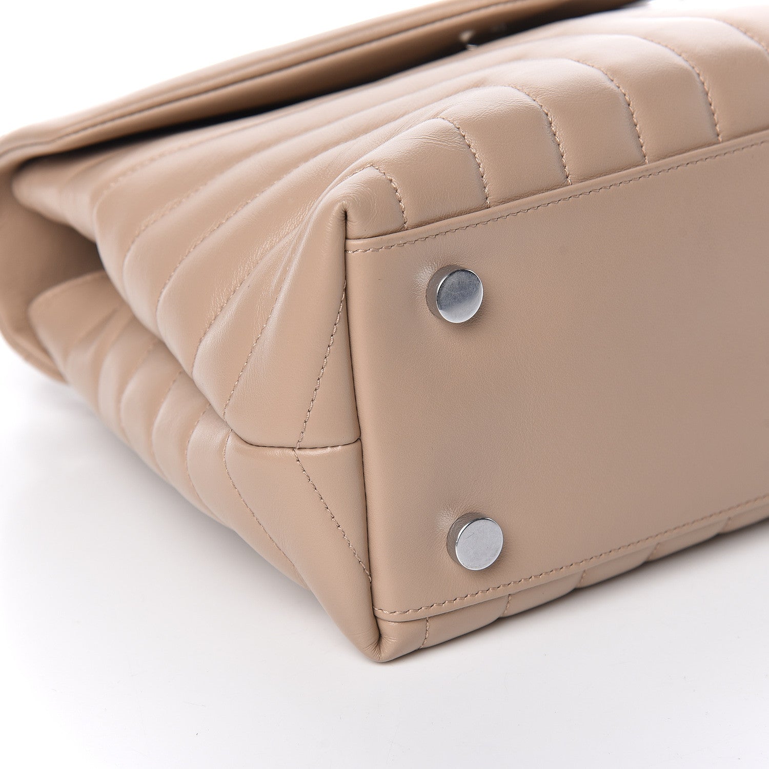 Saint Laurent Calfskin Y Quilted Monogram Medium Loulou Satchel Dark Beige 6 of 10