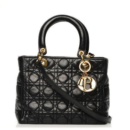 Christian Dior Lambskin Cannage Medium Lady Dior Black 1 of 8