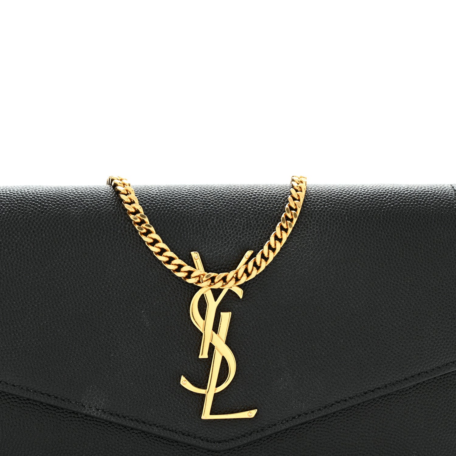 Saint Laurent Grain de Poudre Uptown Chain Wallet Black 7 of 10