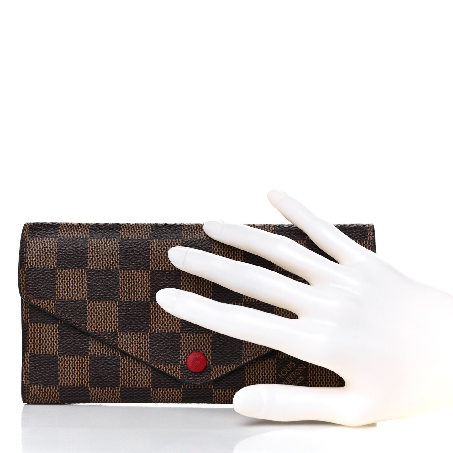 Damier Ebene Josephine Wallet Red