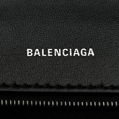 Balenciaga Matte Calfskin Snake Embossed Tonal B Small Hourglass Top Handle Bag Black 6 of 10