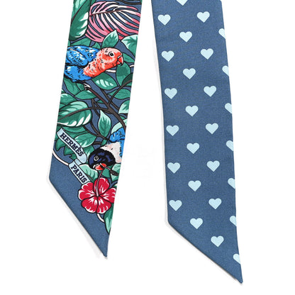 Hermes Silk Jungle Love Twilly Gris Bleuete Vert 2 of 4