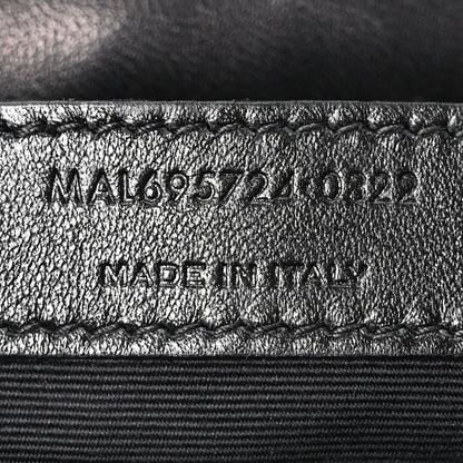 Saint Laurent Calfskin Crocodile Embossed Gaby Satchel Black 7 of 10