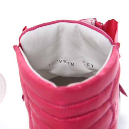 Chanel Calfskin Pearl High Top CC Sneakers 36.5 Fuchsia 8 of 10