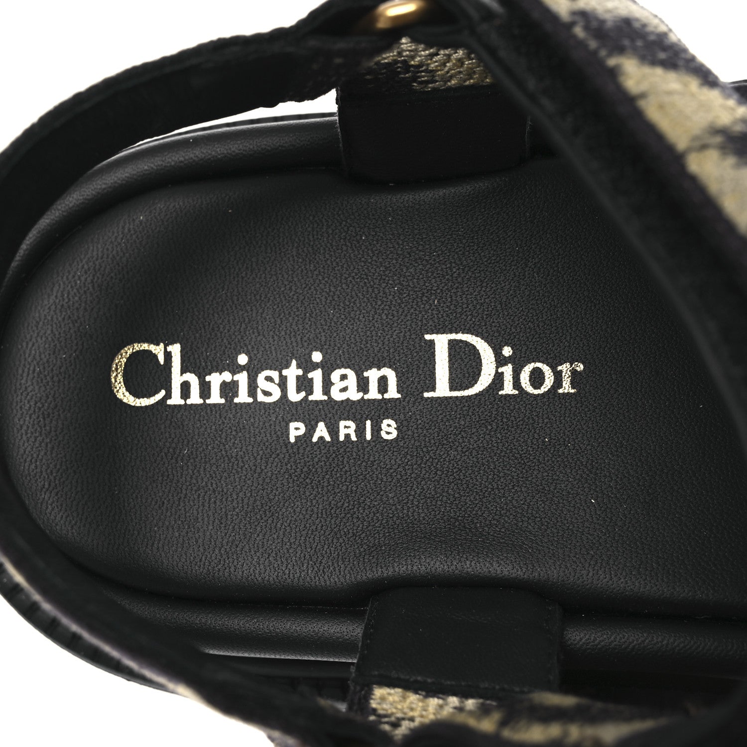 Christian Dior Canvas Embroidered Mizza Print 10mm D-Wave Sandals 37 Beige Multicolor 9 of 11