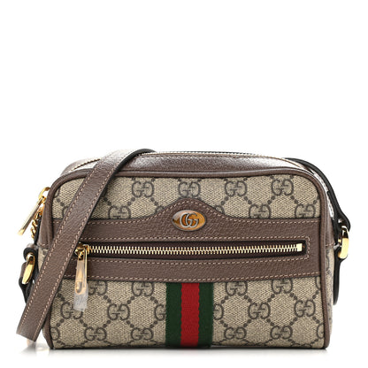 Gucci GG Supreme Monogram Web Mini Ophidia Shoulder Bag Brown 1 of 9