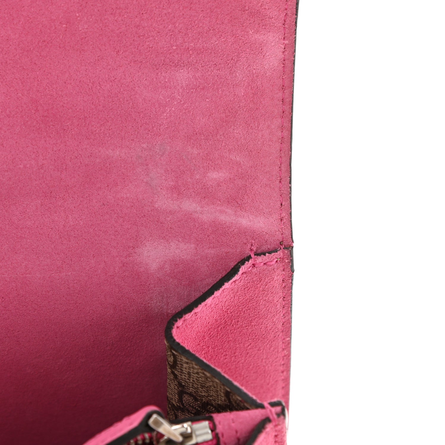 Gucci GG Supreme Monogram Suede Pierced Heart Embroidered Medium Dionysus Shoulder Bag Beige Ebony Pink Tropical Flower 12 of 18