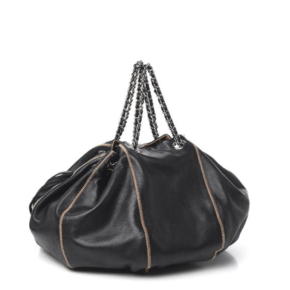 Chanel Lambskin Satin Reversible Sac Cordon Black 3 of 13