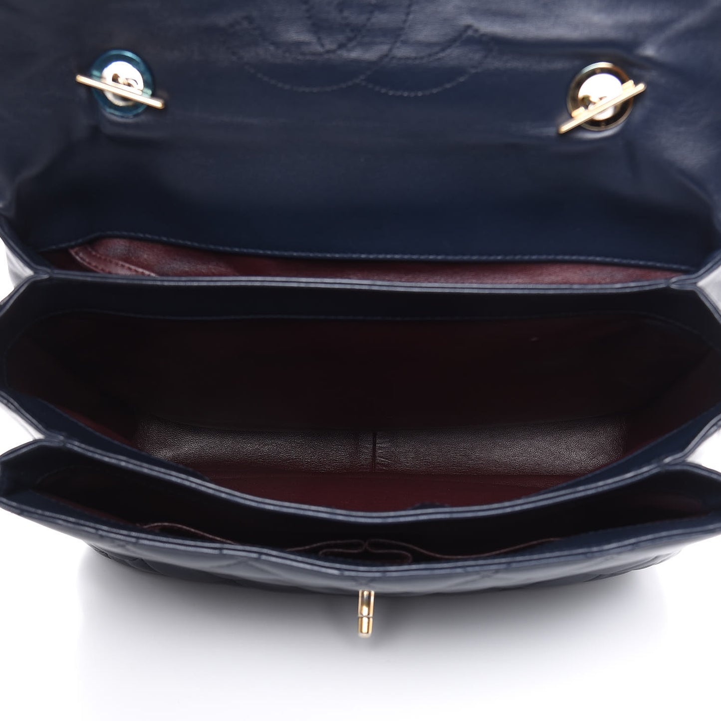 Lambskin Quilted Large Trendy CC Dual Handle Flap Bag Navy