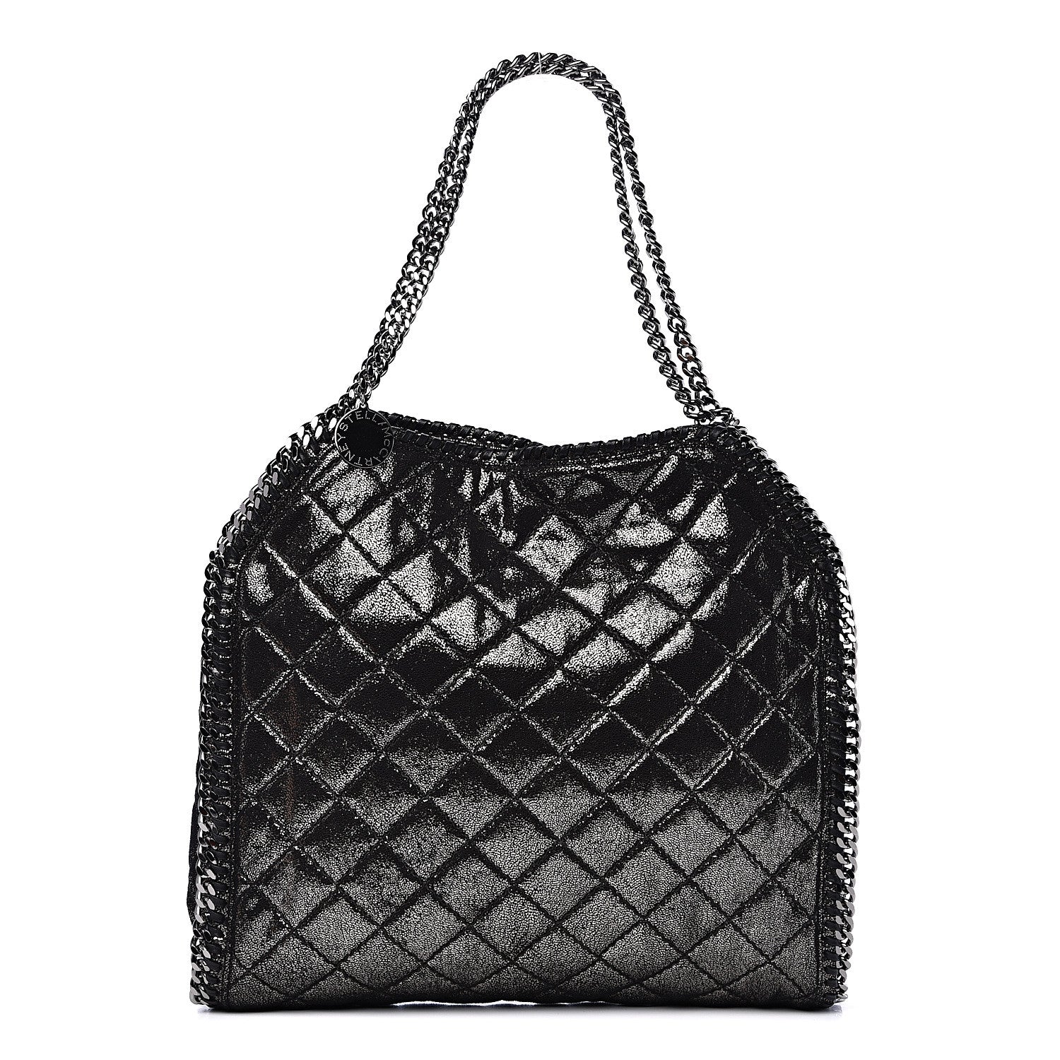Stella McCartney Chamois Shiny Dotted Quilted Small Falabella Tote Ruthenium 1 of 8