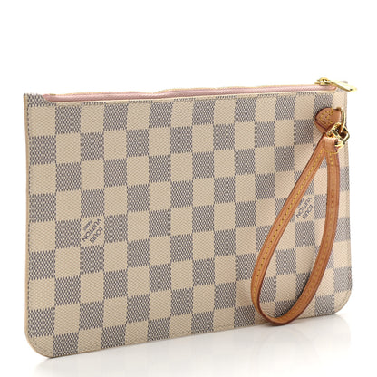 Louis Vuitton Damier Azur Neverfull MM GM Pochette Rose Ballerine 3 of 8