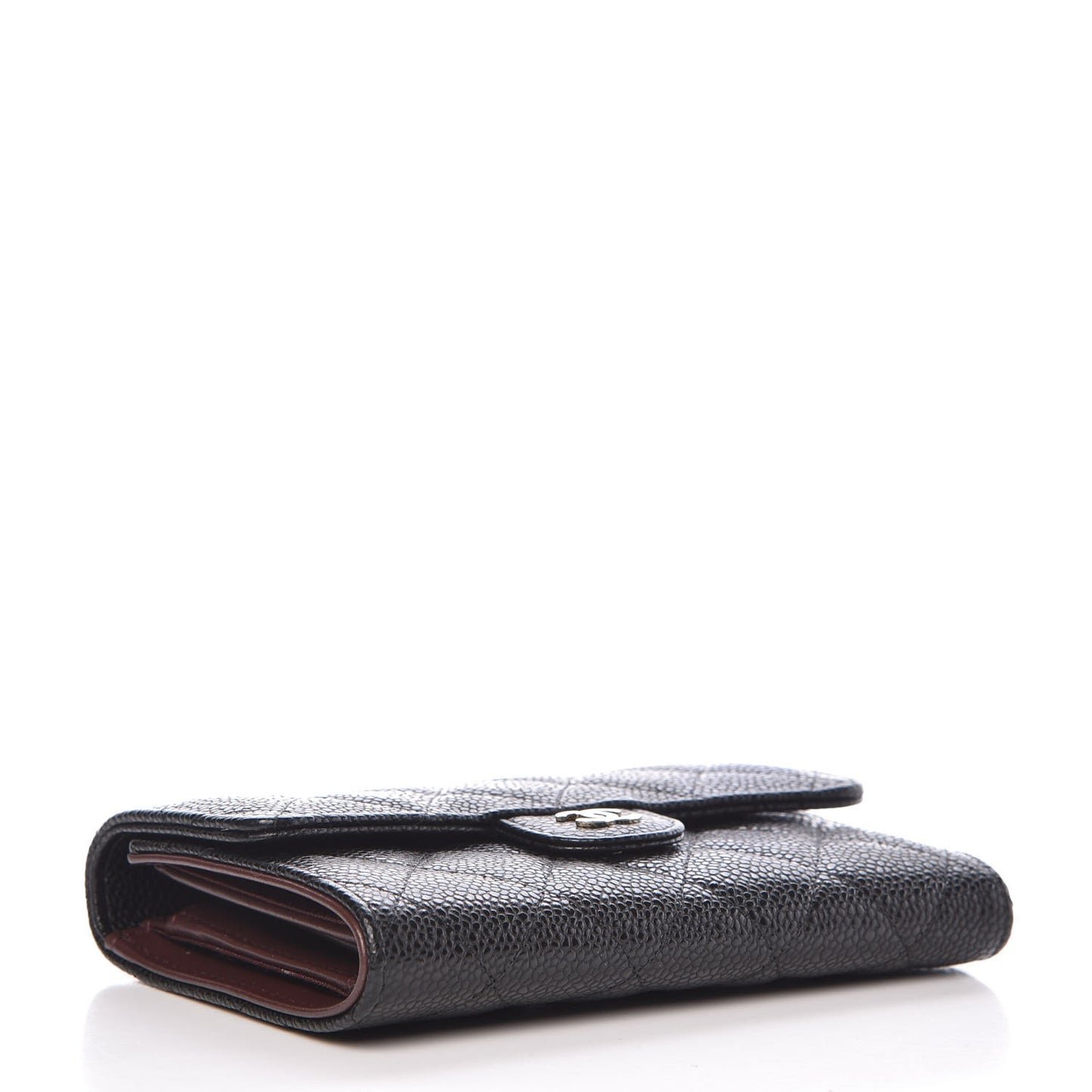Caviar Quilted Medium Flap Wallet Black