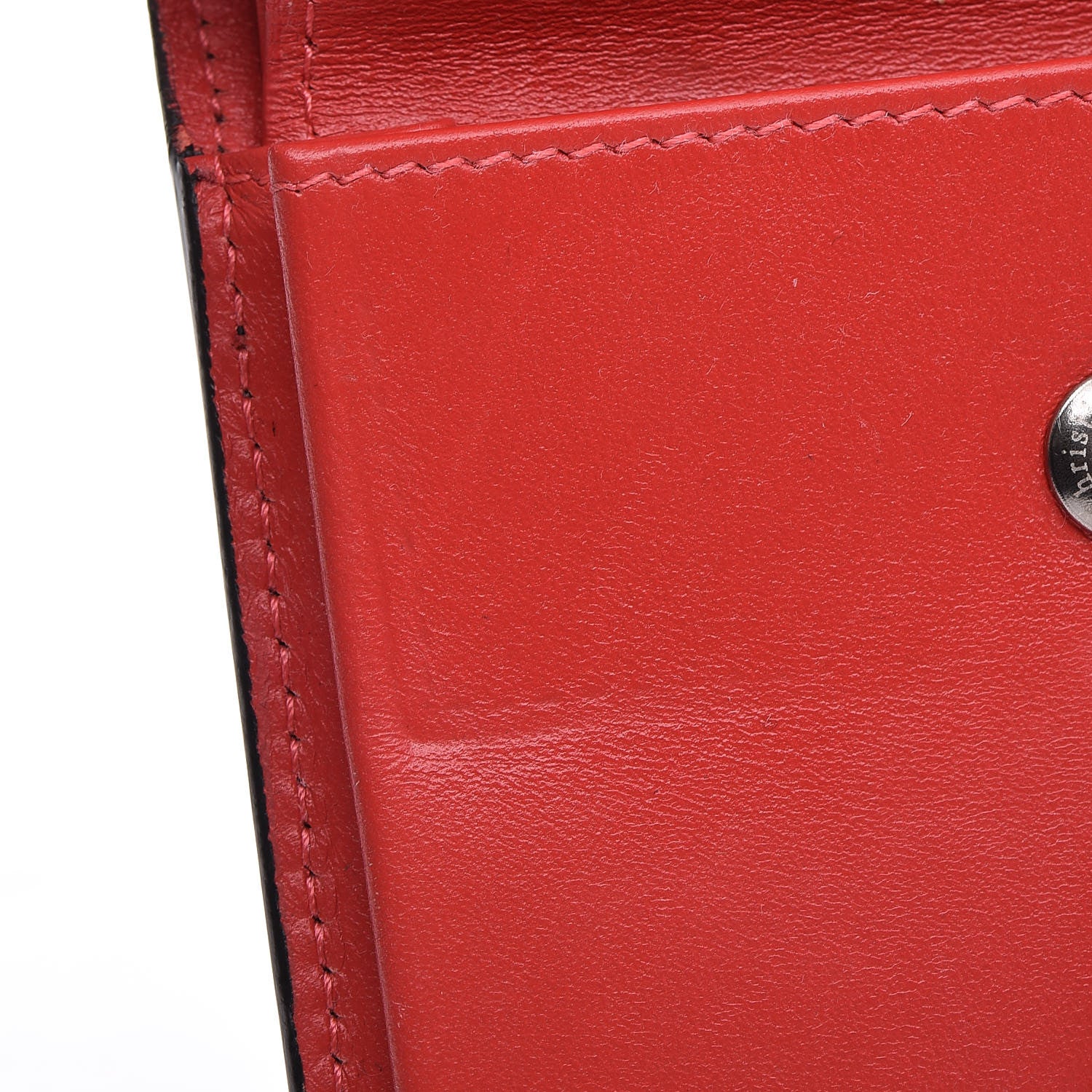 Christian Louboutin Calfskin Spiked Bi-Fold Wallet Black 10 of 17