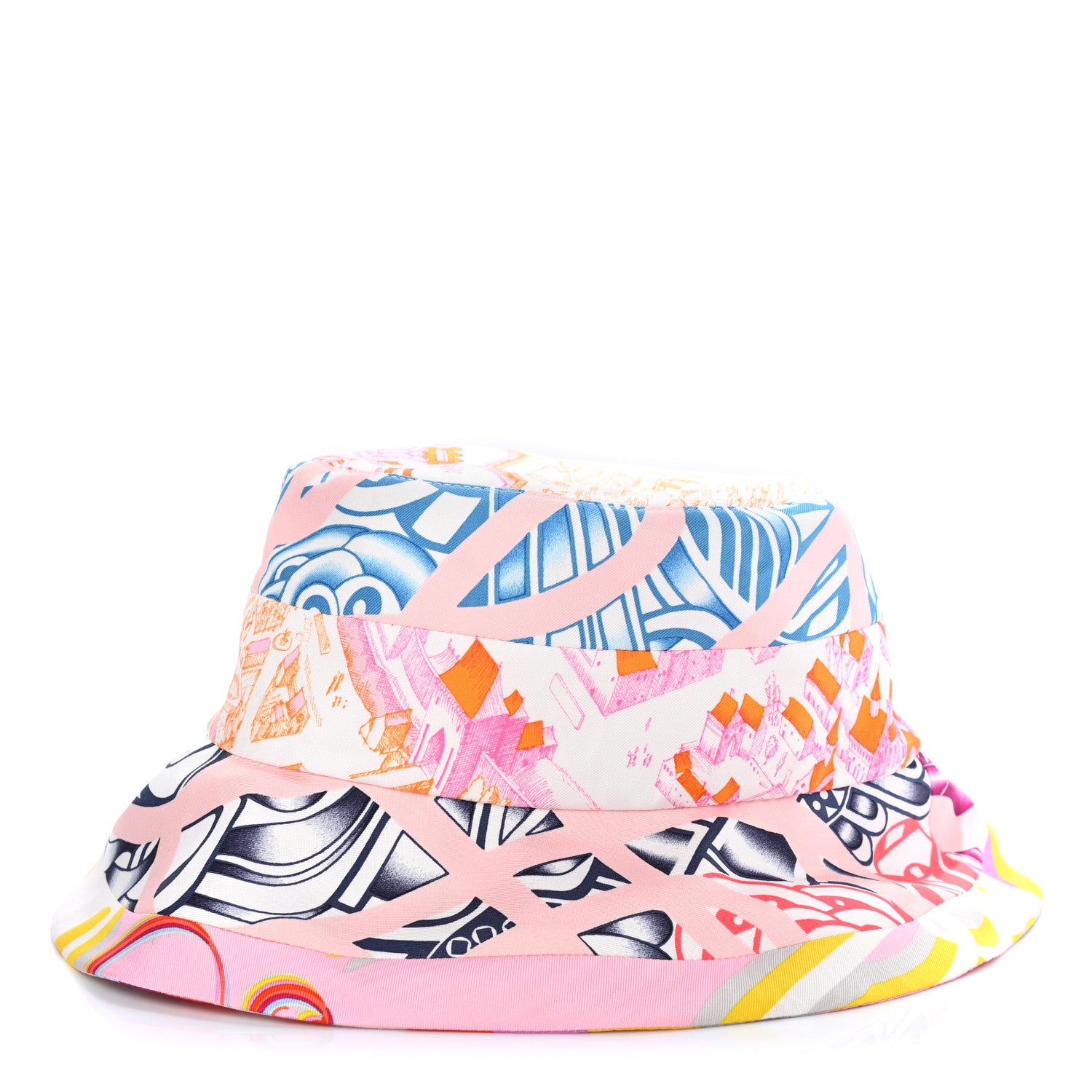 Hermes Silk Carla Patchwork Bucket Hat 58 1 of 5