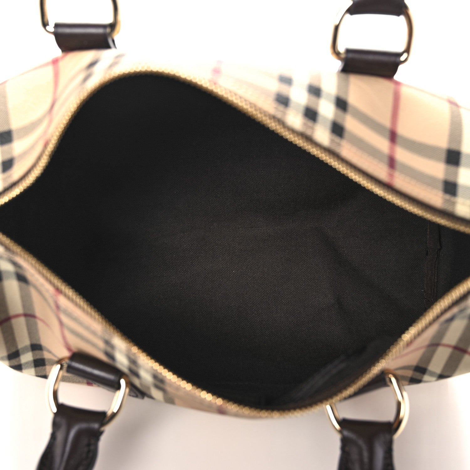 Burberry Haymarket Check Small Chester Bowling Bag Chocolate 5 of 11