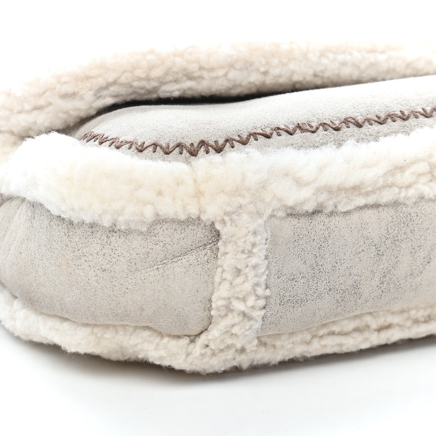 Shearling Lambskin Messenger Bag Grey