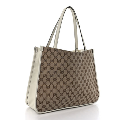 Gucci Monogram New Sakai Calfskin Lux Horsebit 1955 Tote Beige Ebony Mystic White 3 of 10