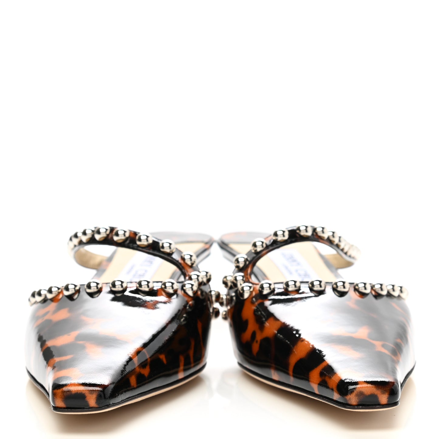 Patent Leopard Print Embellished Ros 35 Pumps 39 Cognac