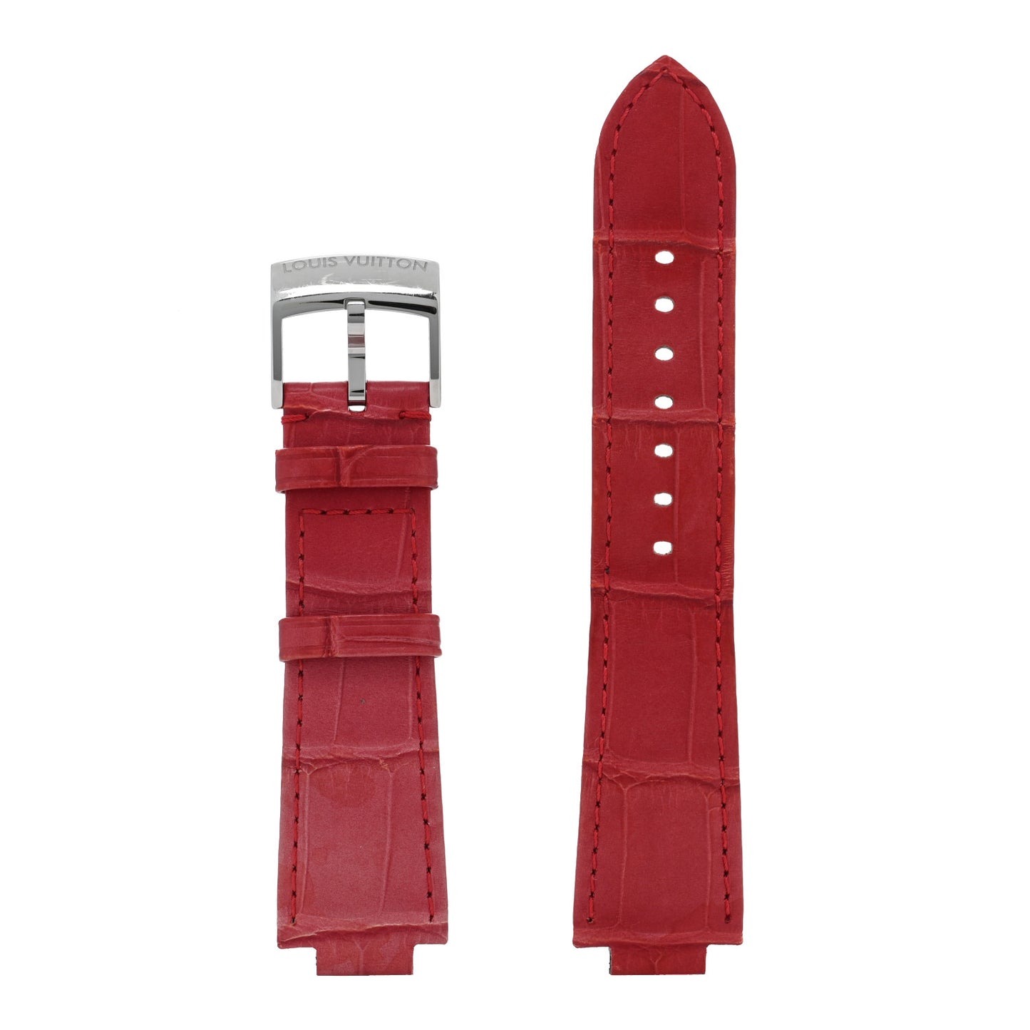 Alligator Tambour Watch Strap Red
