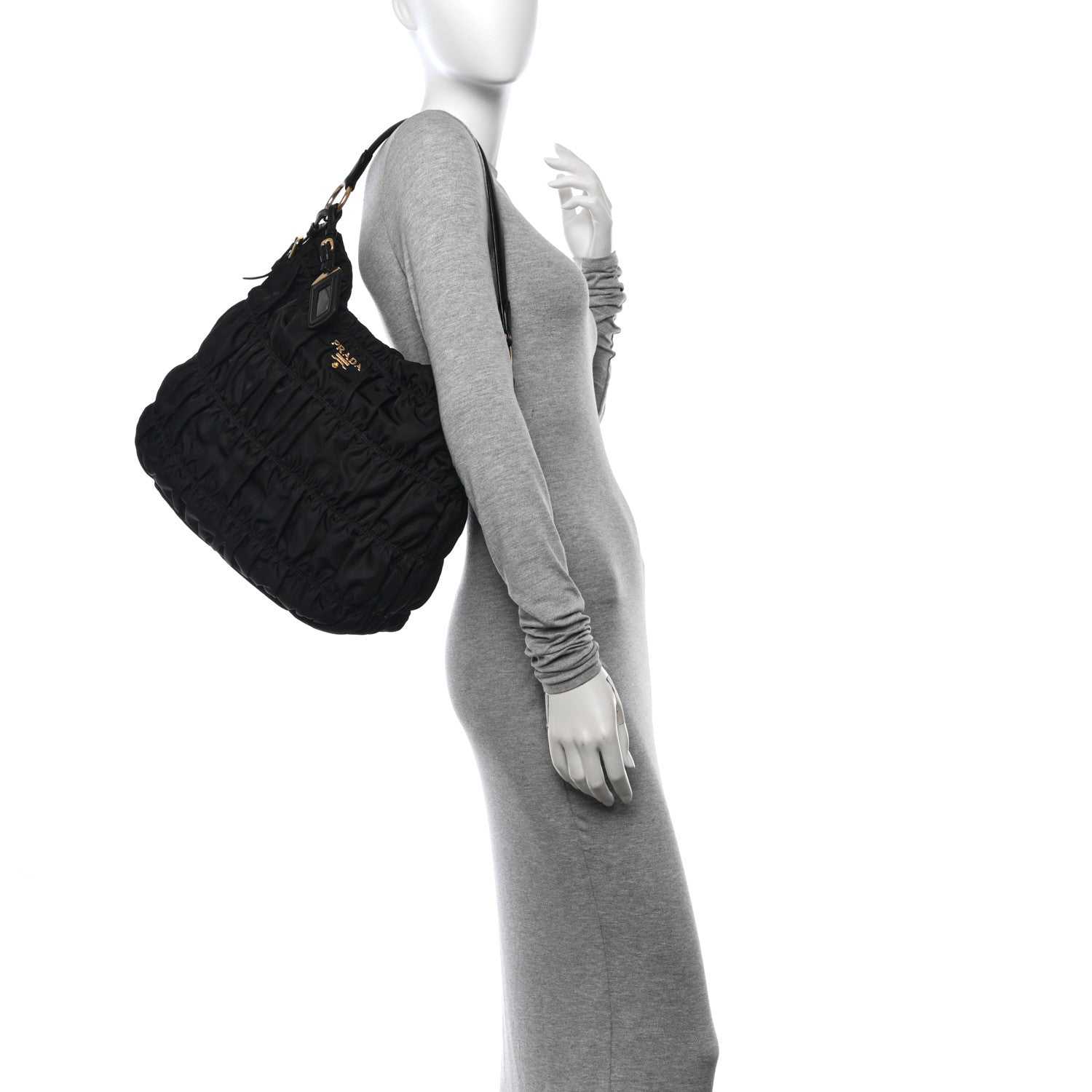 Prada Tessuto Nylon Gaufre Tote Black 2 of 13