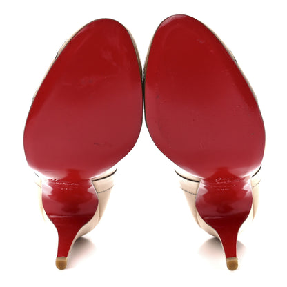 Christian Louboutin Calfskin 100 Mary Jane Pumps 39.5 Nude 5 of 8