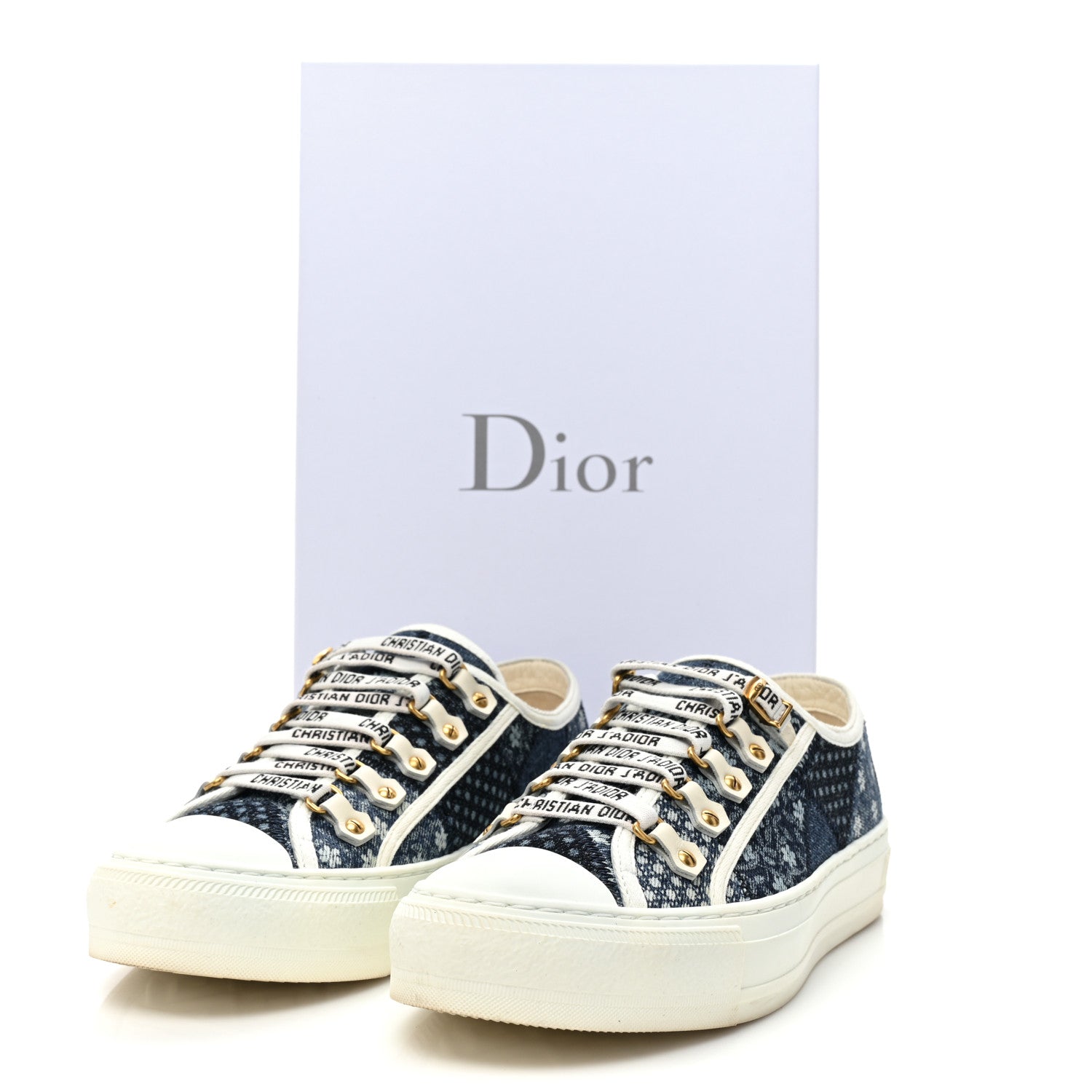 Christian Dior Denim Patchwork Walk'n Dior Low Top Sneakers 37 Blue 14 of 14