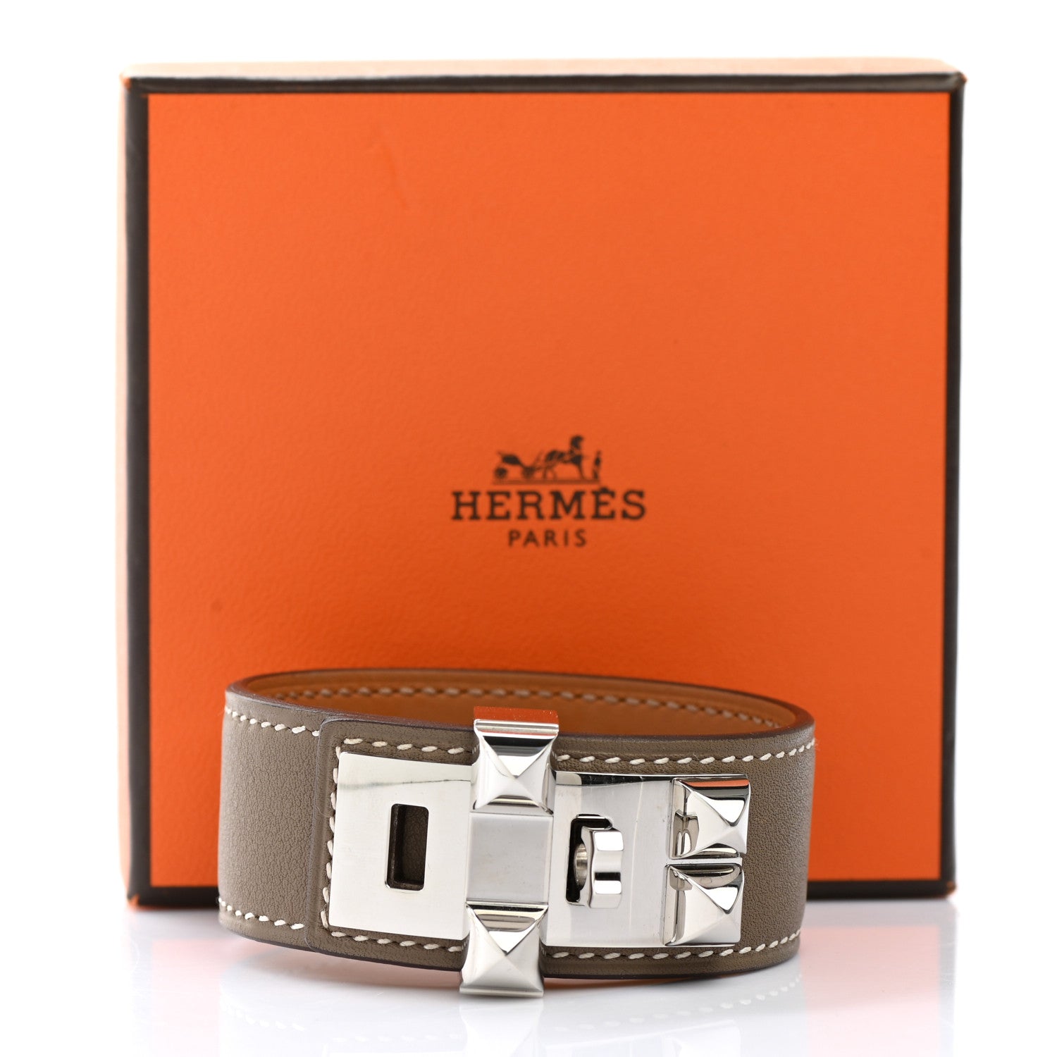Hermes Swift Collier de Chien CDC 24 Bracelet T3 Etoupe 6 of 6