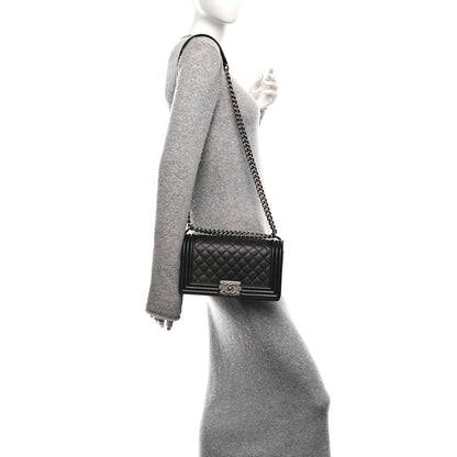 Chanel Caviar Quilted Medium Boy Flap Black 2 of 10