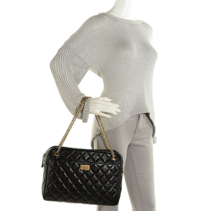 Chanel Aged Calfskin Quilted Large Reissue Camera Case Black 2 of 8