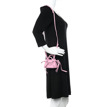 Balenciaga Smooth Calfskin Neo Classic Silver Hardware Super Nano City Crossbody Candy Pink 2 of 9