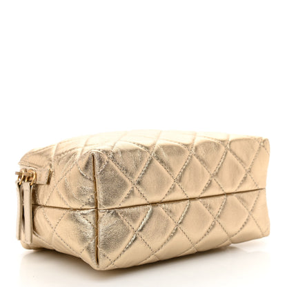 Chanel Metallic Lambskin Quilted Mini Bowling Bag Gold 4 of 10