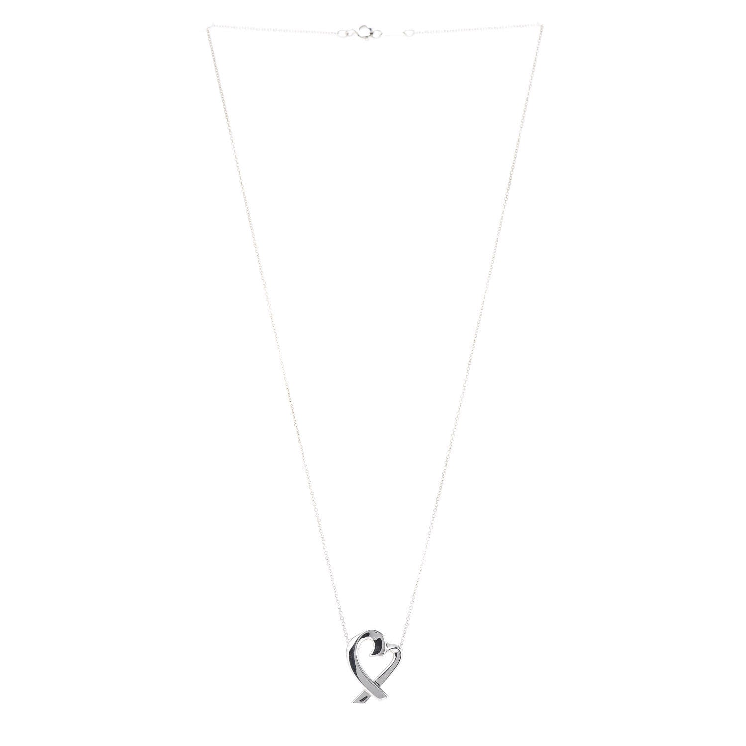 Tiffany Sterling Silver Paloma Picasso Loving Heart Pendant Necklace 3 of 8