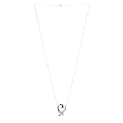Tiffany Sterling Silver Paloma Picasso Loving Heart Pendant Necklace 3 of 8