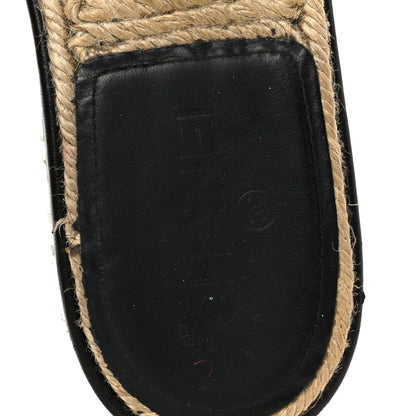 Chanel Lambskin Quilted CC Espadrille Slip On Sandals 41 Black 7 of 11