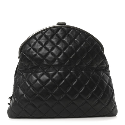 Chanel Lambskin Quilted Frame Clasp Flap Clutch Black 1 of 10