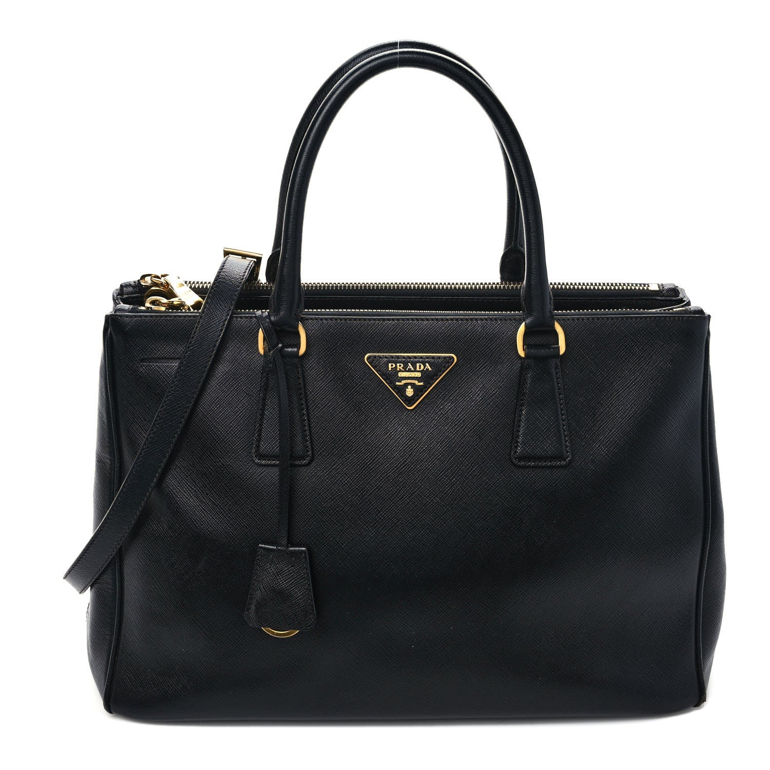 Prada Saffiano Medium Galleria Double Zip Tote Black 1 of 14
