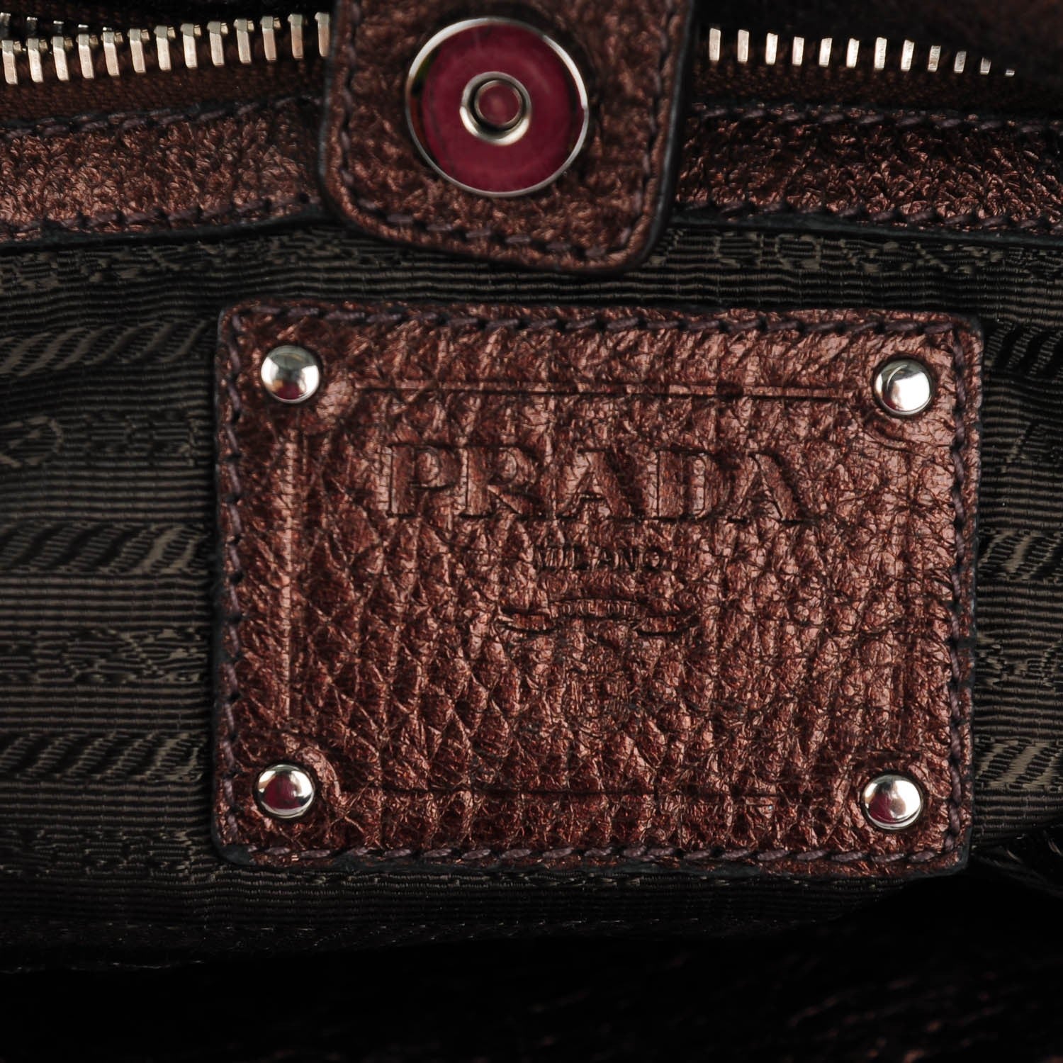 Prada Vitello Daino Mordore Shoulder Bag Antico 6 of 9