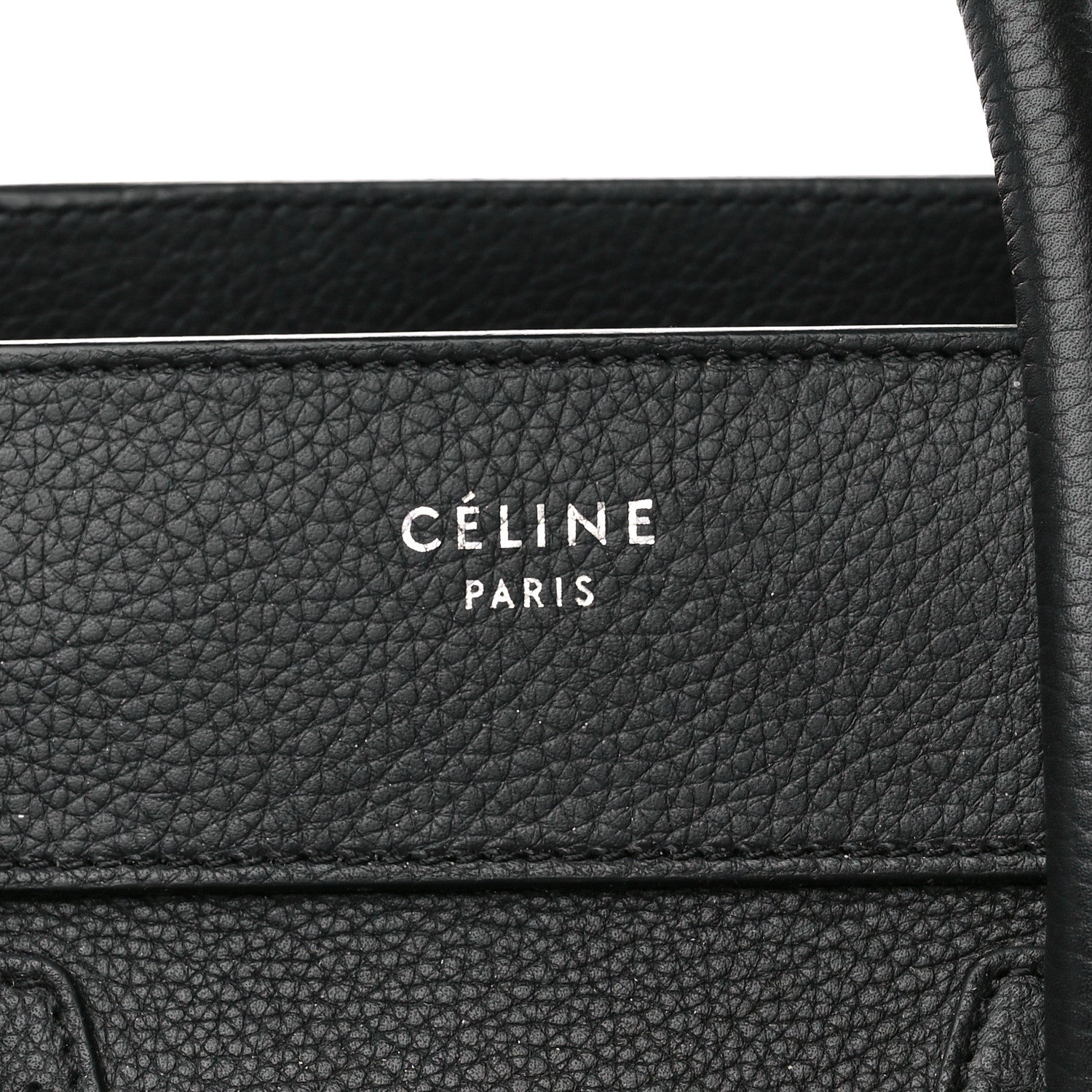 Celine Drummed Calfskin Micro Luggage Black 8 of 14
