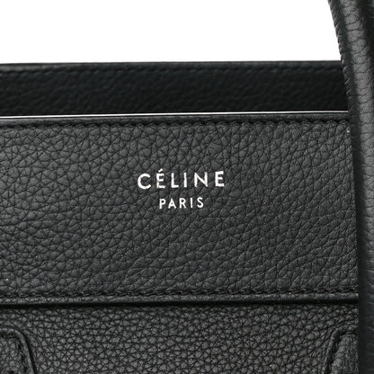 Celine Drummed Calfskin Micro Luggage Black 8 of 14