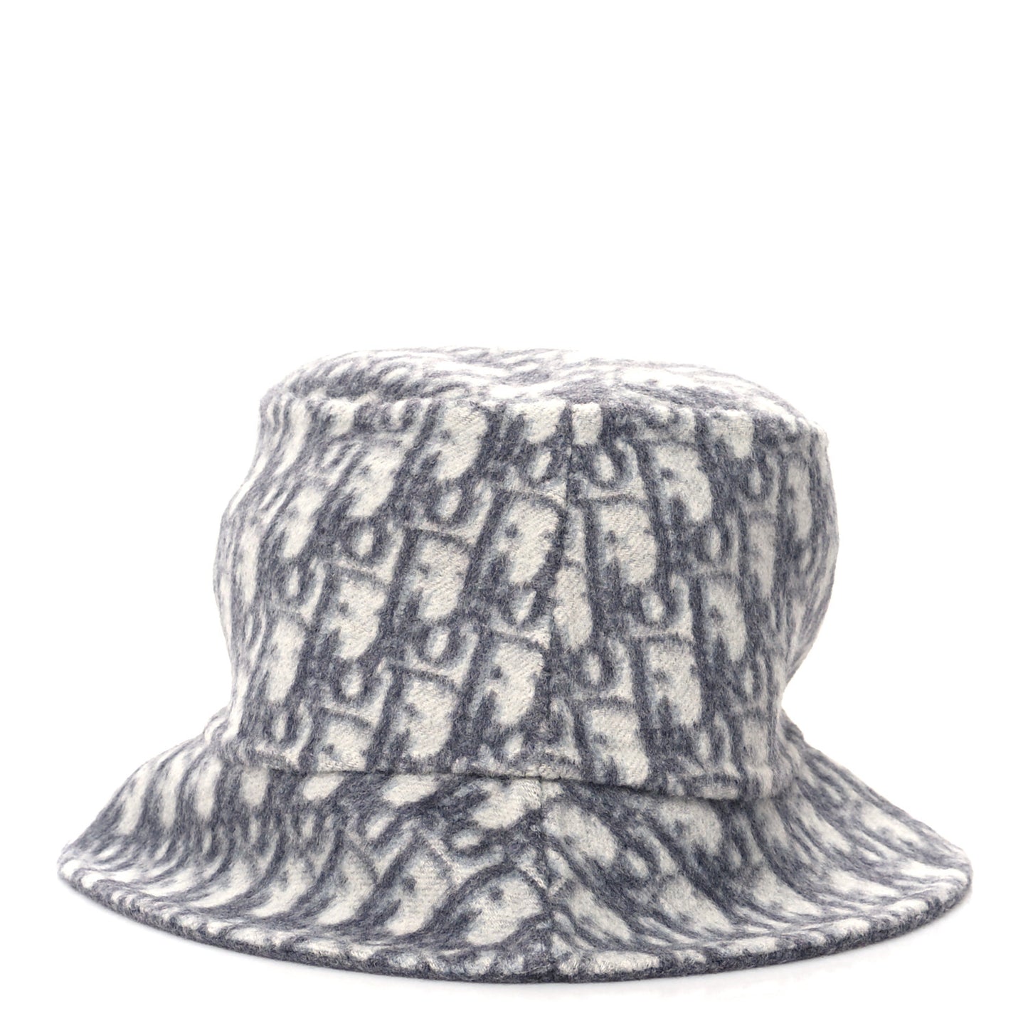 Wool Oblique Jacquard Bucket Hat Grey