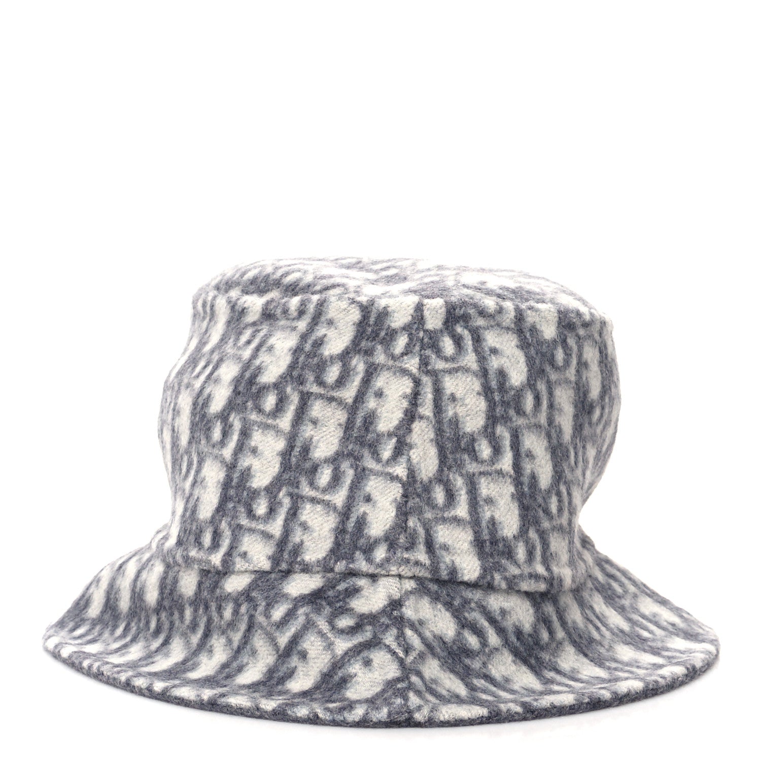 Christian Dior Wool Oblique Jacquard Bucket Hat Grey 1 of 6