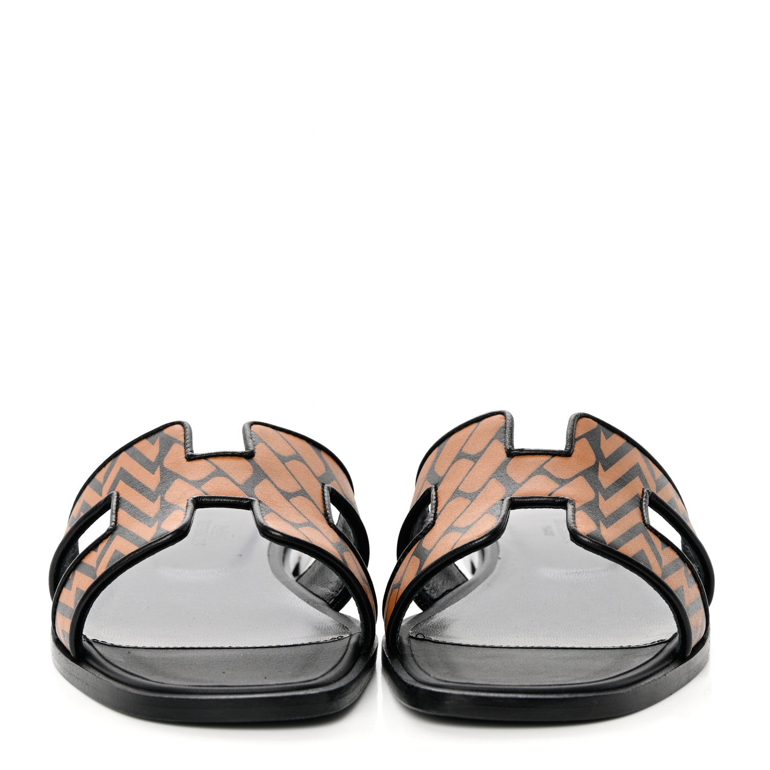 Hermes Calfskin Oran Sandals 36 Black Gold 2 of 10
