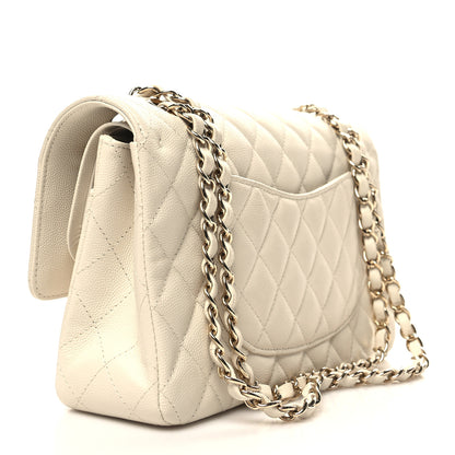 Chanel Caviar Quilted Medium Double Flap White 3 of 12