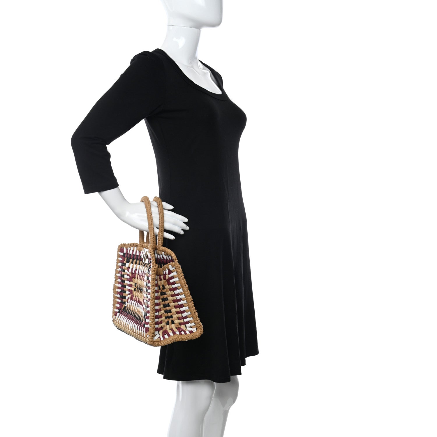 Salvatore Ferragamo Raffia The Studio Tote Multicolor 2 of 8