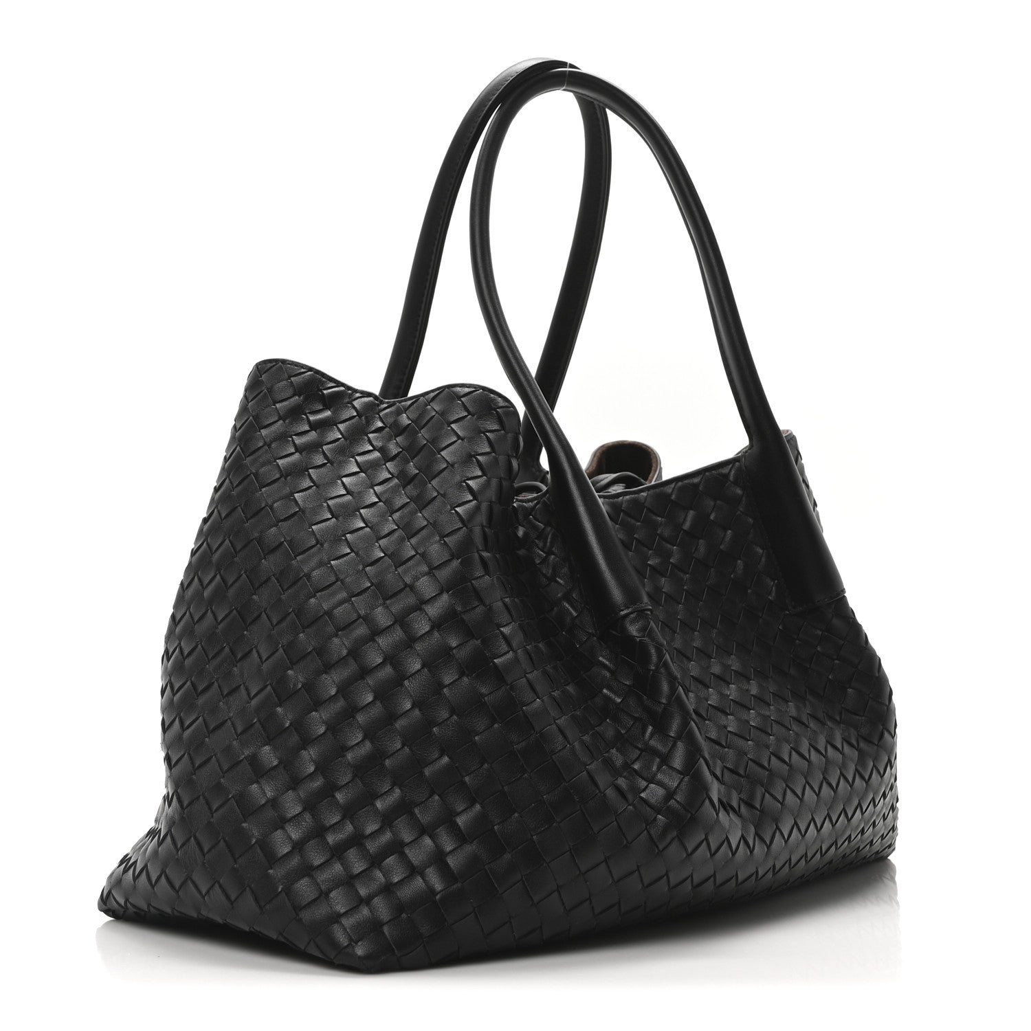 Bottega Veneta Calfskin Intrecciato Pinacoteca Reversible Tote Black Fondant 4 of 10