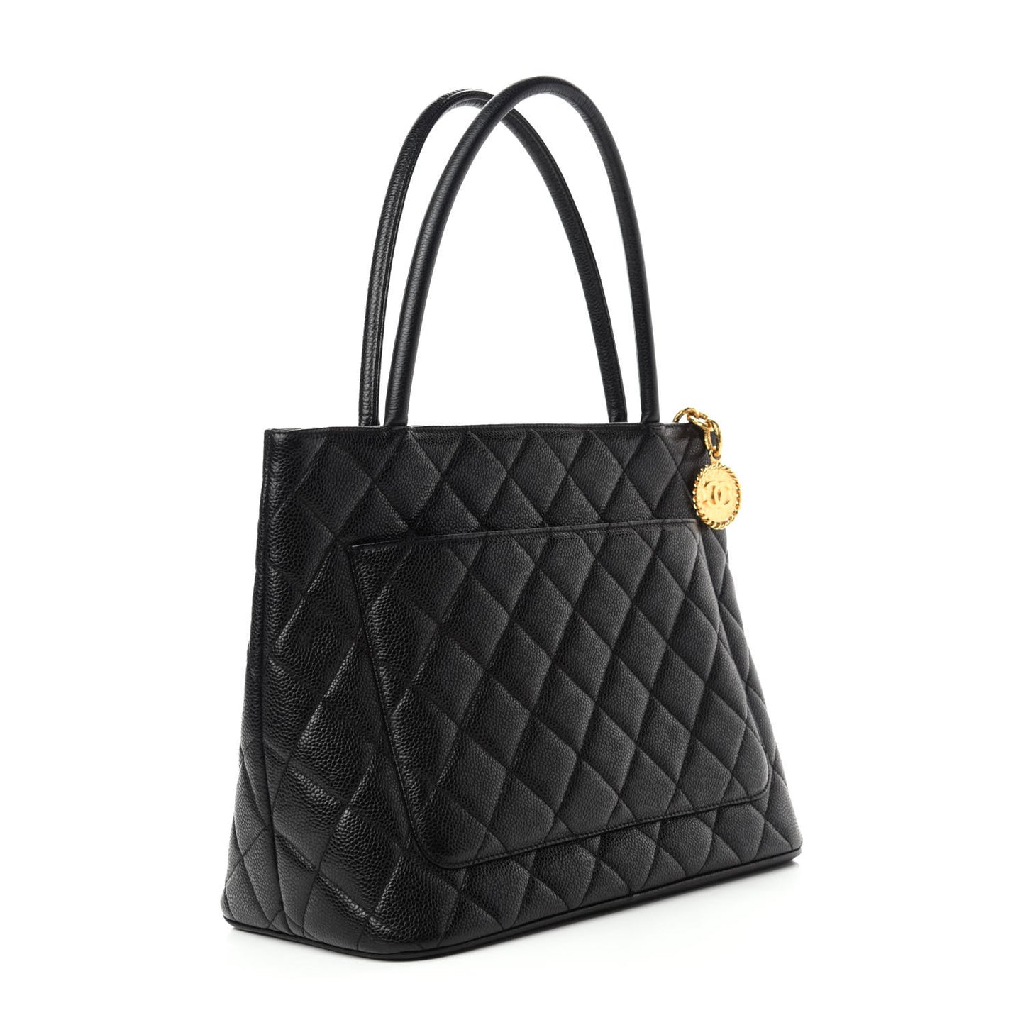 Caviar Quilted Medallion Tote Black