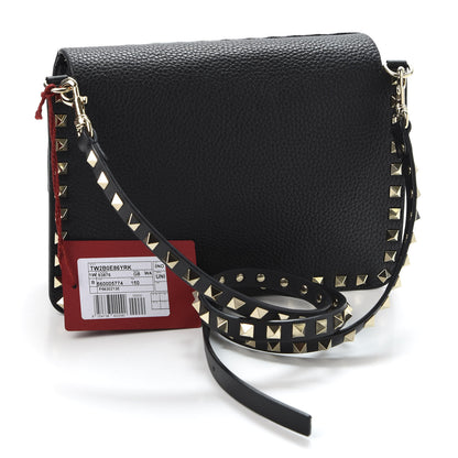 Valentino Garavani Pebbled Calfskin Rockstud Side Slip Crossbody Black 2 of 8
