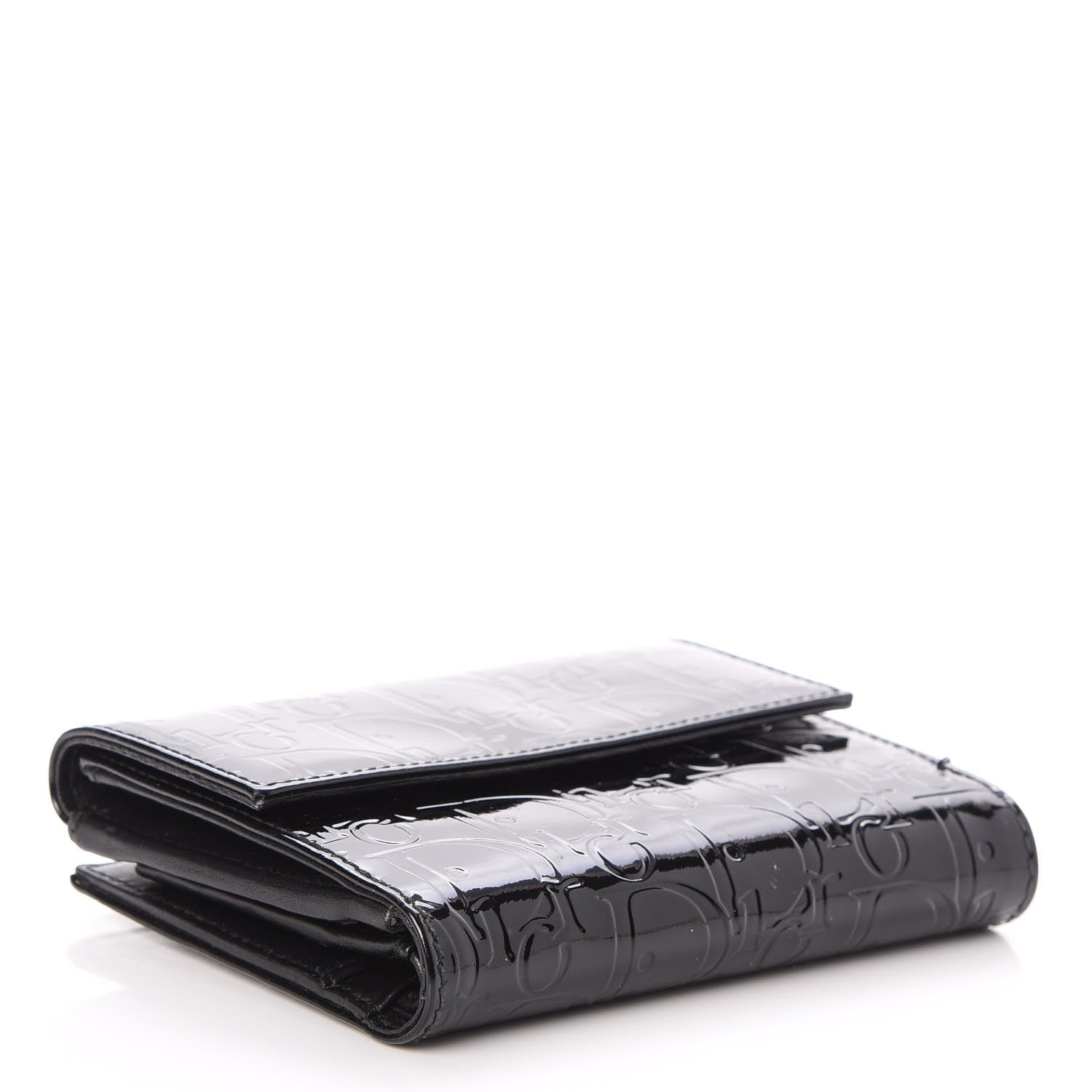 Christian Dior Patent Ultimate Compact Wallet Black 4 of 9